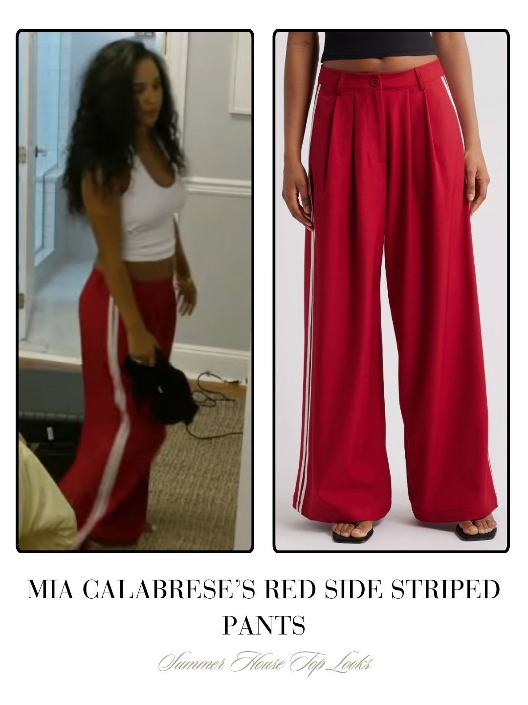 Mia Calabrese Red Side Striped Pants 