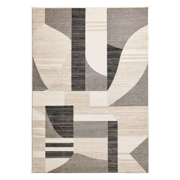 Better Homes & Gardens Gray Modern Shapes Abstract Indoor Area Rug, 5'x7' | Walmart (US)
