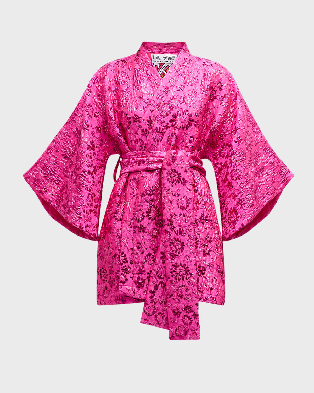 Metallic Floral Brocade Mini Robe | Neiman Marcus