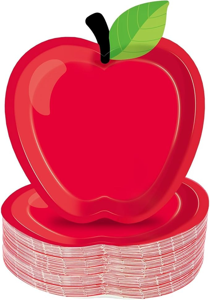 50PCS Red Apple Party Paper Plates Decorations Back to School Paper Plates First Day of School Pa... | Amazon (US)