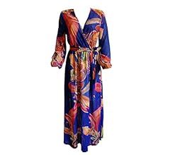 Womens Boho Long Sleeve Spaghetti Strap Deep V Neck Floral Summer Dress Chiffon Party Dress Bodyc... | Amazon (US)