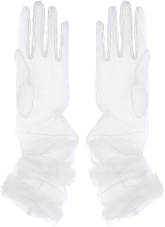 Aniler Women's 27'' Long Tulle Gloves Sheer Bridal Gloves Opera Party Gloves Opera Christmas Cost... | Amazon (US)