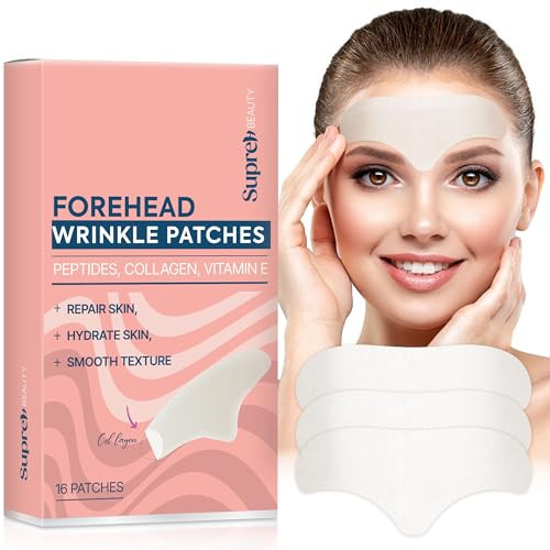 SupreH Forehead Wrinkle Patches Smoothing Overnight: Anti Wrinkle Patches for Face and Forehead Fine Lines & Frown Lines - with Peptide Collagen Hyaluronic Acid 16 pcs | Amazon (US)