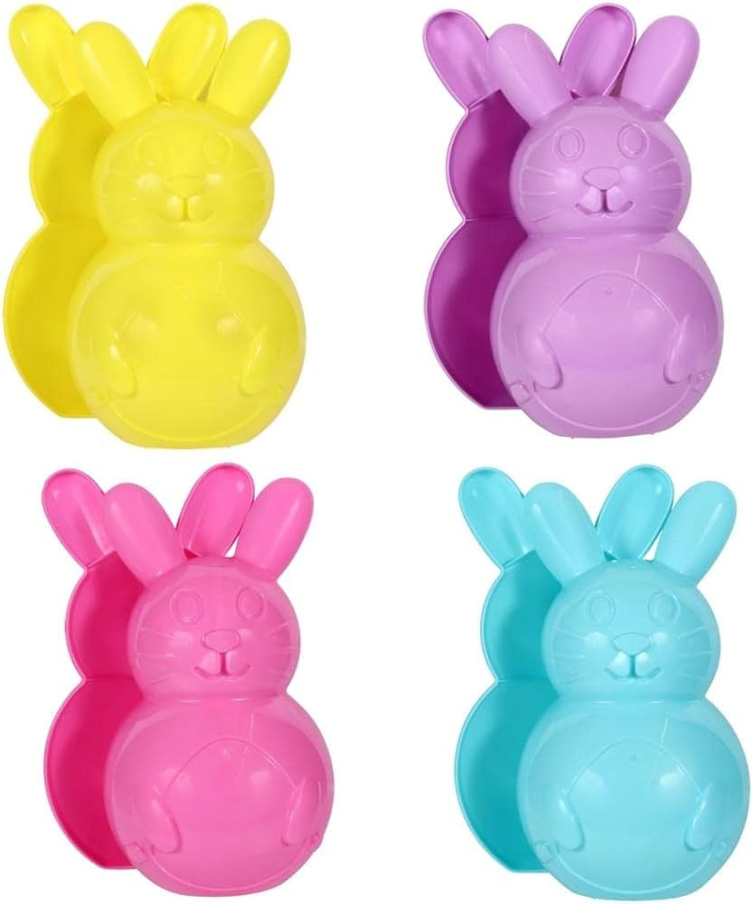 Easter Bunny Fillable Container Bunny Shaped 10 inches (4pcs) Set of 4 Colors Blue Yellow Pink & ... | Amazon (US)