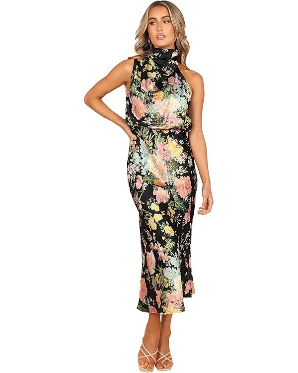 Petal & Pup Women's Anabelle Halter Neck Midi Dress | Amazon (US)