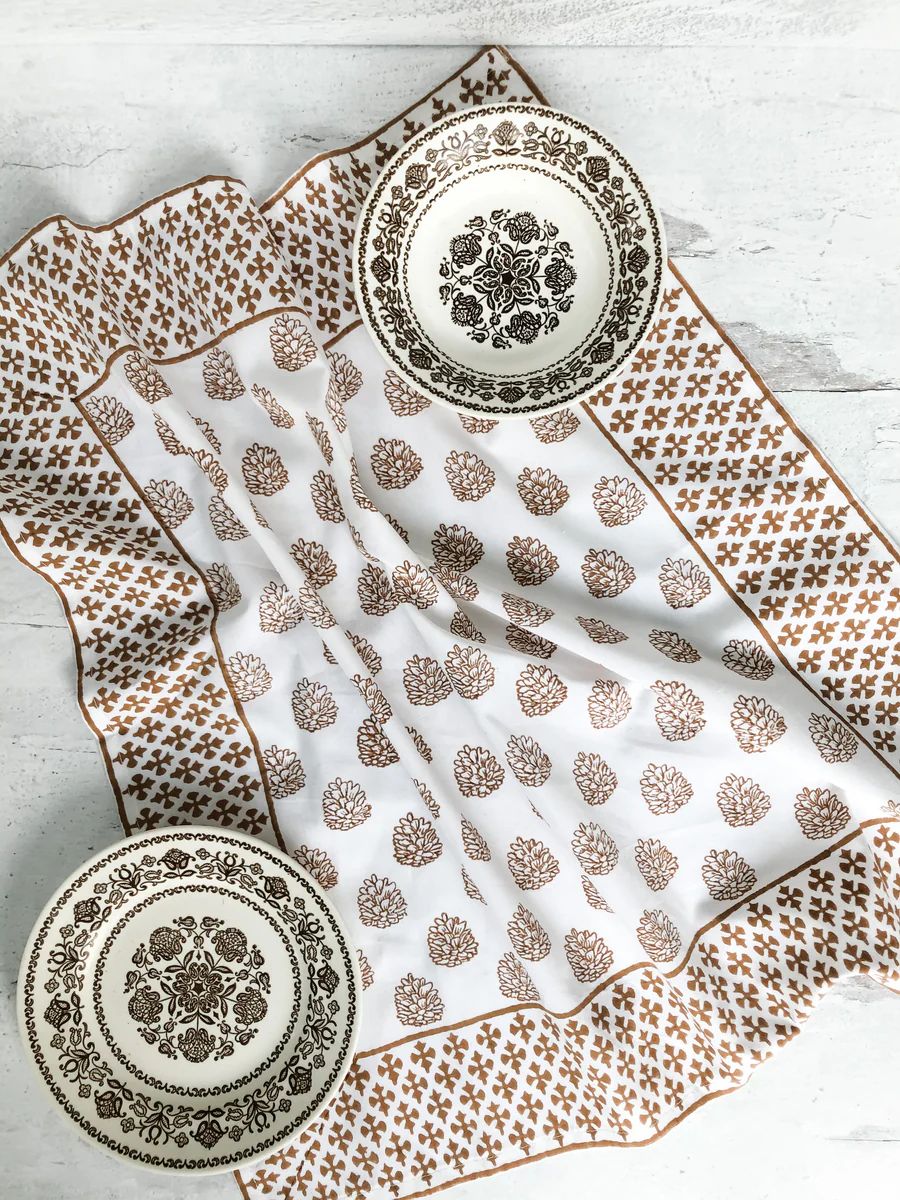 Juniper Kolkata Brown Napkins | August Table