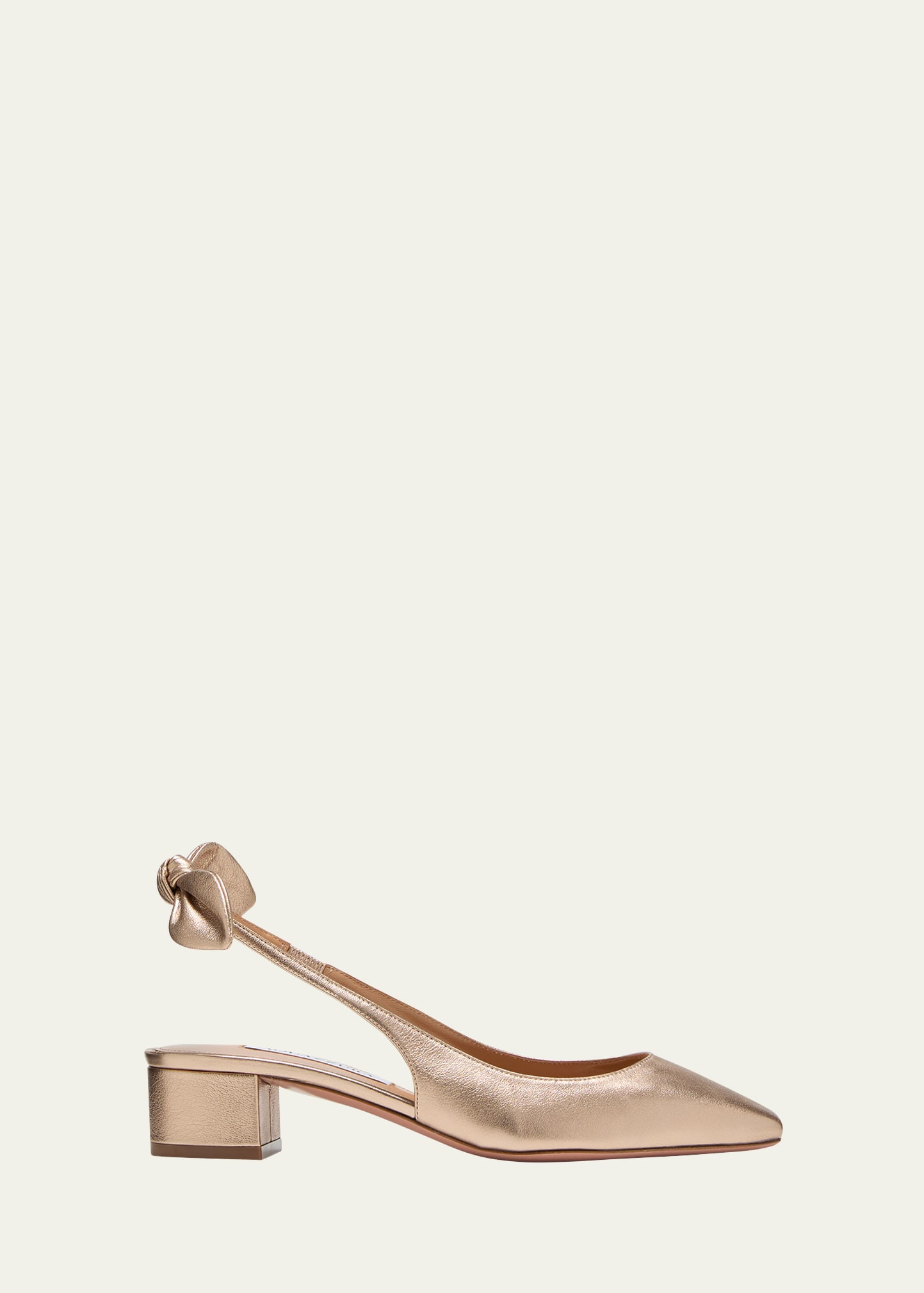 Aquazzura Metallic Bow Slingback Ballerina Pumps | Bergdorf Goodman