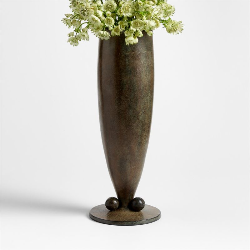 Giaco Medium Green Patina Vase 13 by Jeremiah Brent | Crate & Barrel | Crate & Barrel