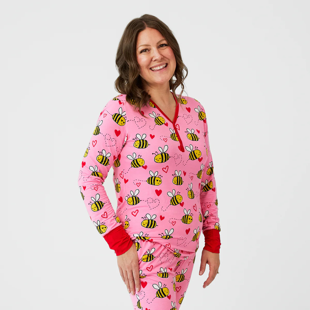 Pink Bee Mine Women's Pajama Top | Little Sleepies