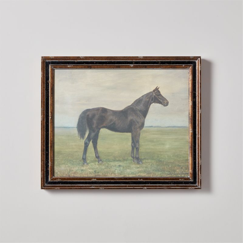 'Black Horse' Framed Oil Painting Reproduction 18''x22'' | CB2 | CB2