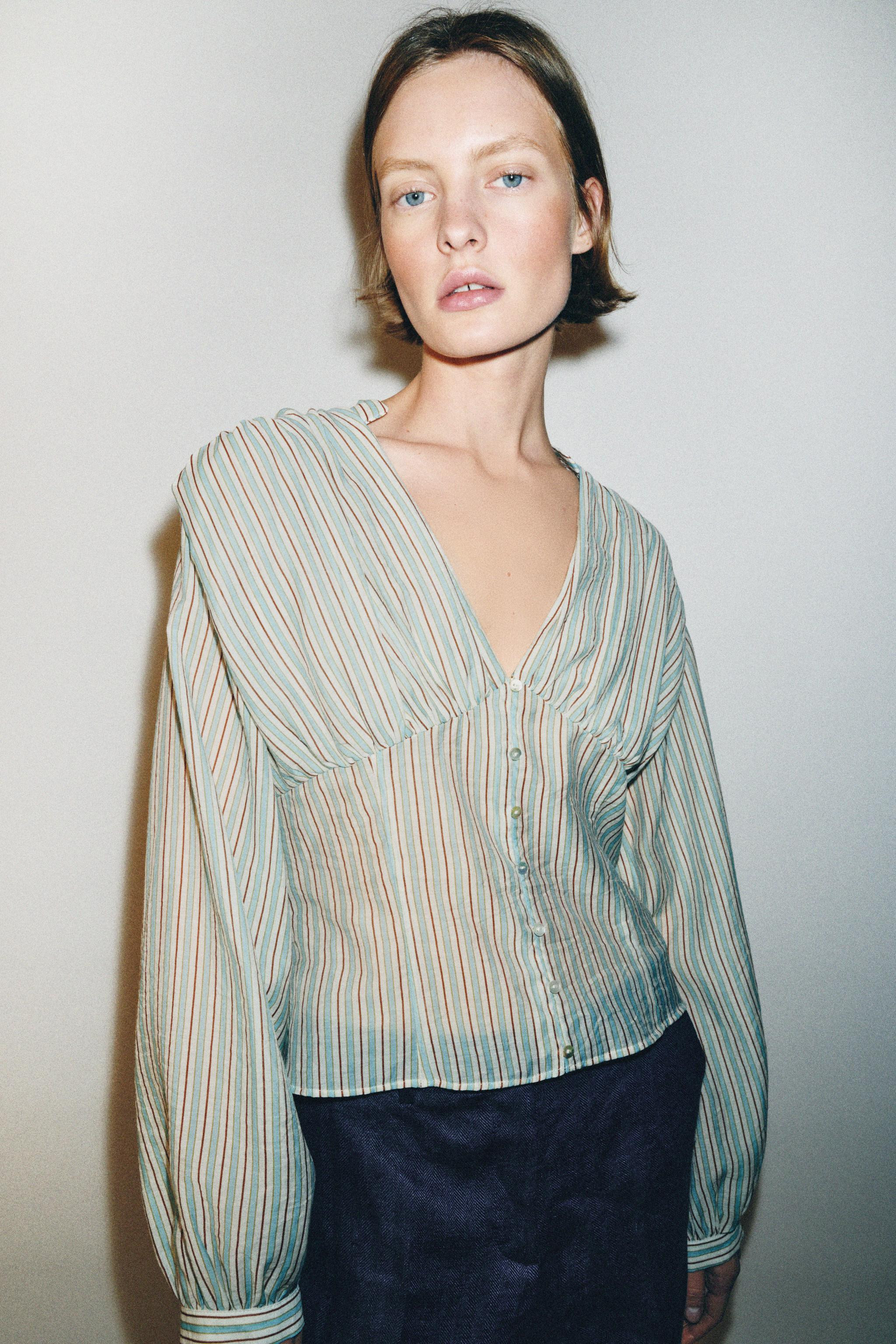 STRIPED WAIST SHIRT | Zara US
