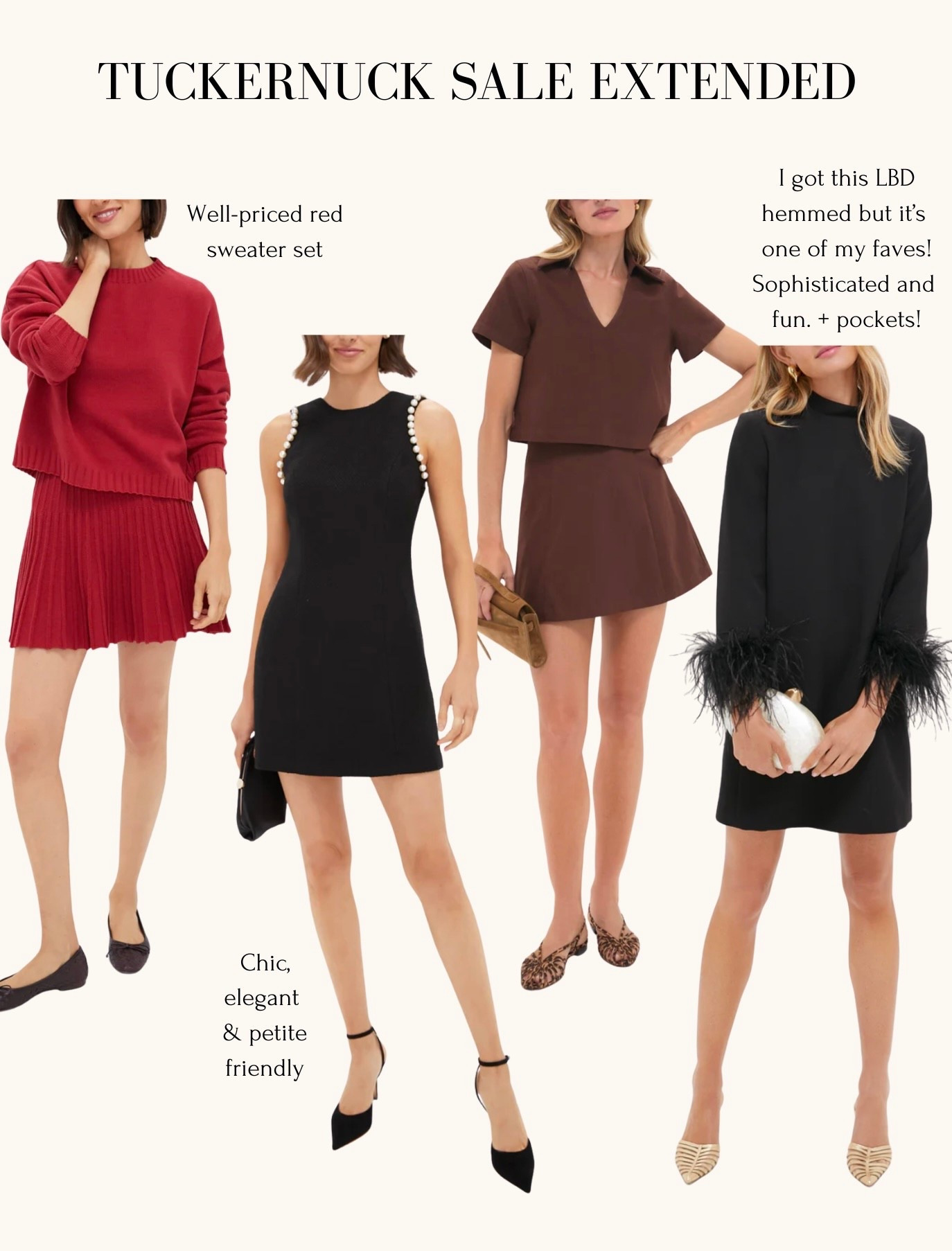 code SHOWTIME - not sure if it ends tonight ! I also love the leafy print midi dress linked in xxs fits me well  

A few items with good reviews:

• around $110 after code: tuckernuck red sweater + knit skirt with almost all sizes still available! Note final sale on that item 

• black feather dress I have XXs from last year and got it hemmed. Love! I wear mine with ballet flats 

• chocolate velvet dress linked under similar is petite friendly on me in xxs 

Haven’t tried the other styles but linked a few holiday party options that  appear more petite friendly 

Holiday outfit, Christmas party dress , lunar new year , red sweater skirt , 2 pc matching set 


#LTKPetite #LTKHoliday