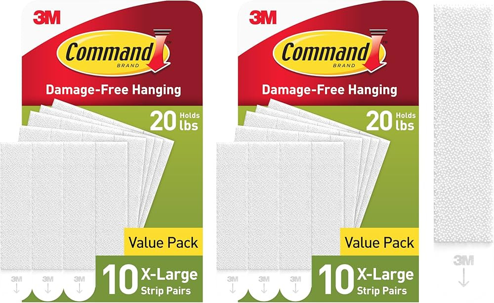 Command 20 lb XL Heavyweight Picture Hanging Strips 20 Pairs (40 Strips), Damage Free Hanging Pic... | Amazon (US)