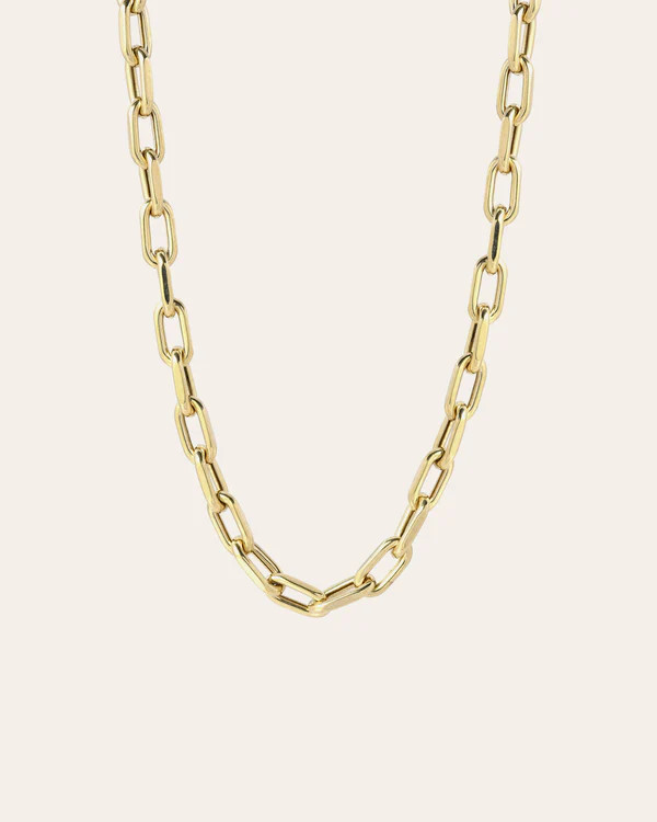 14k Gold Large Open Link Chain Necklace | Zoe Lev Jewelry