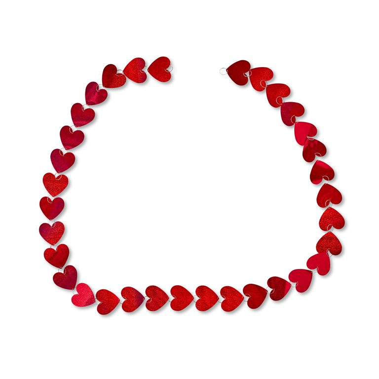 Valentine's Day Holographic Red Heart Chain Garland, 8 ft, by Way To Celebrate - Walmart.com | Walmart (US)
