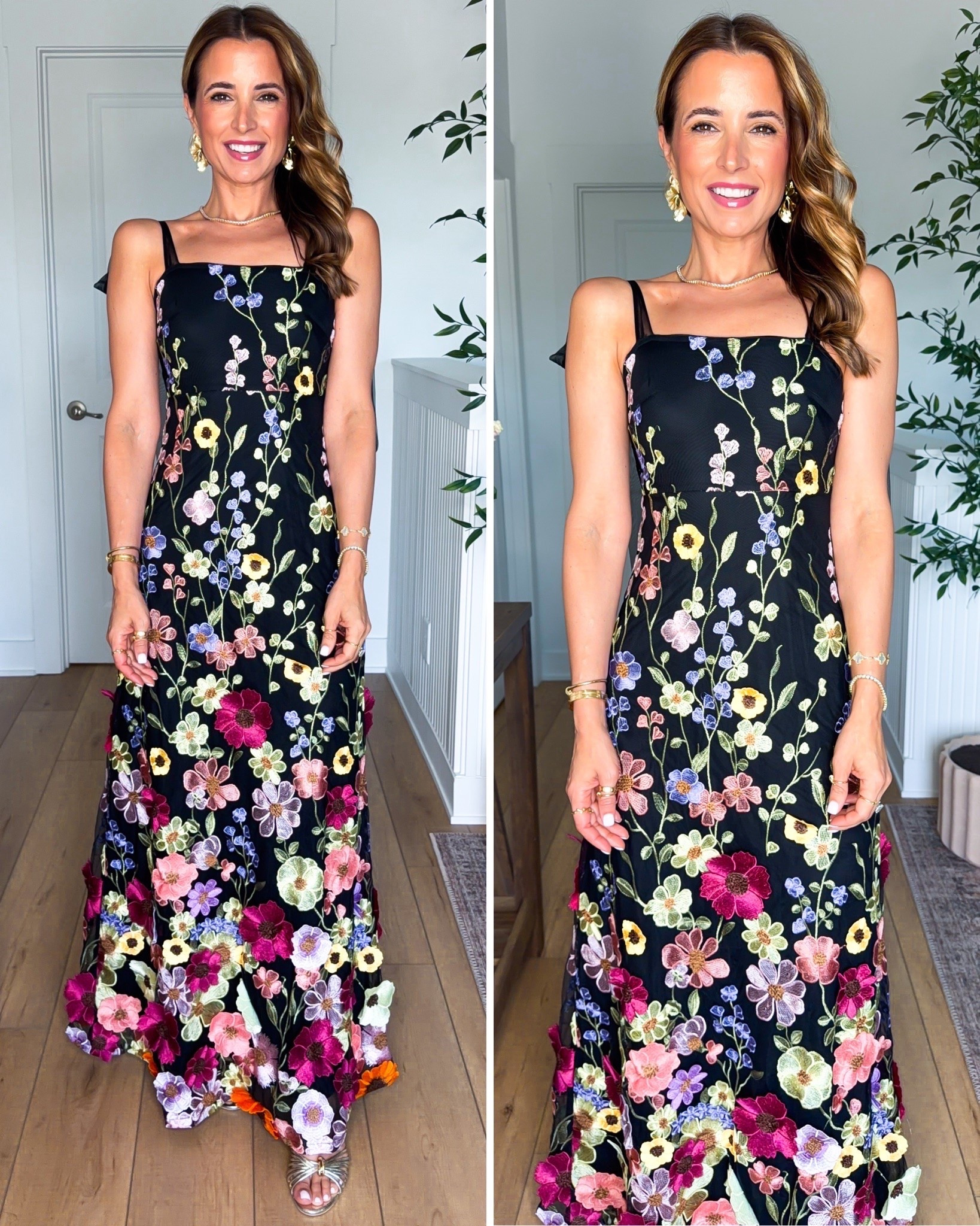 Wedding guest dress. Fall wedding guest. Winter wedding guest. Summer wedding guest. Floral maxi dresses. Cocktail dress. Rehearsal dinner dress. Black-tie optional dress. Party dress. Gold heels are TTS. XXS with adjustable straps.

#LTKootd #LTKWedding #LTKTravel