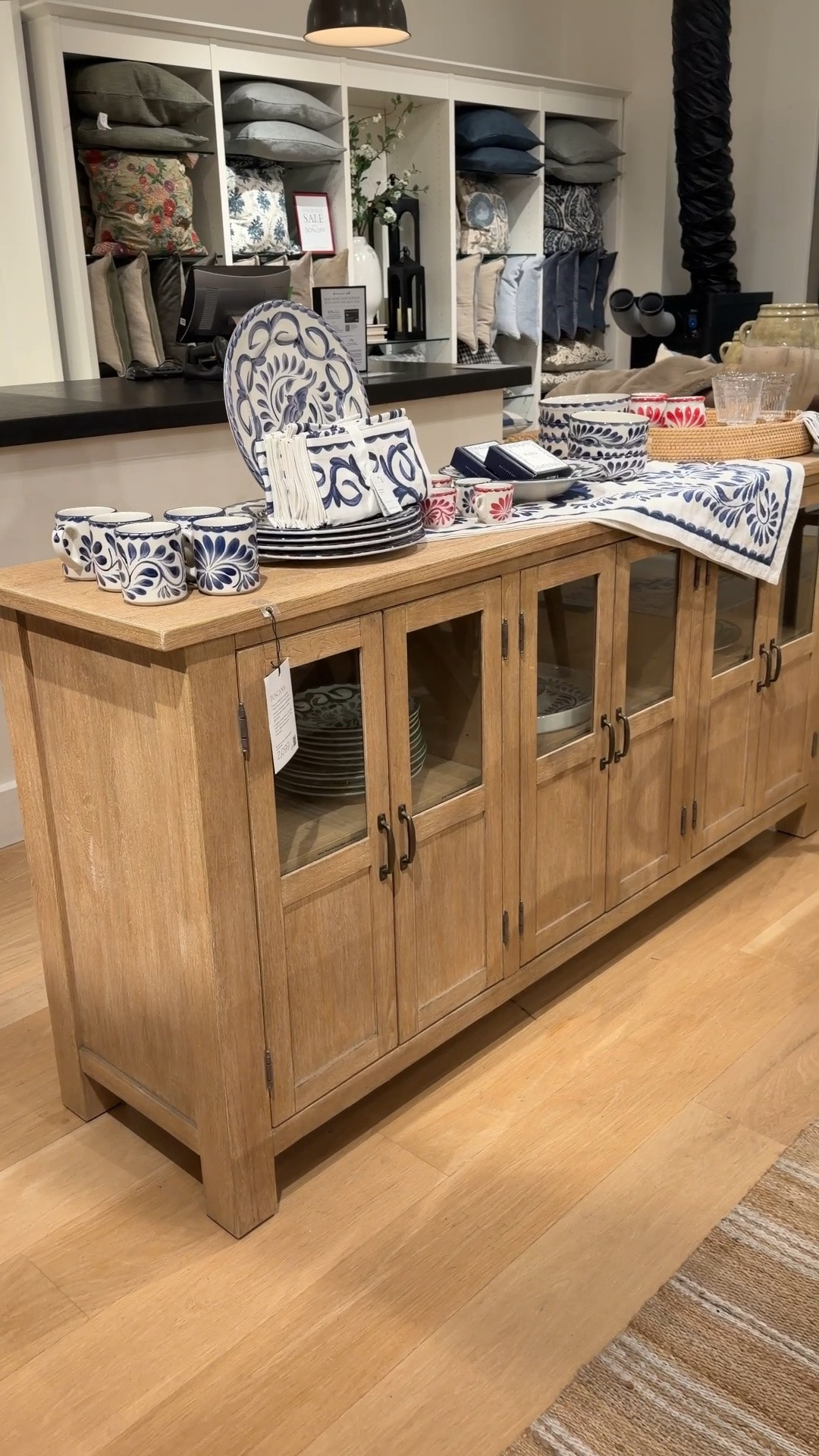 Sale alert! 🙌🏻 The Pottery Barn Toscana Buffet is one of those pieces that instantly makes a space feel warm and collected. 🤎 I love the mix of glass-front display storage on top and concealed cabinet storage below—it strikes the perfect balance between showcasing favorite pieces and keeping everyday essentials organized. ✨ The beautiful wood finish and timeless modern farmhouse design make it a piece you’ll love for years to come. Linked it here! ☺️  @potterybarn #sideboard #modernfarmhouse #credenza

#LTKHome #LTKSaleAlert