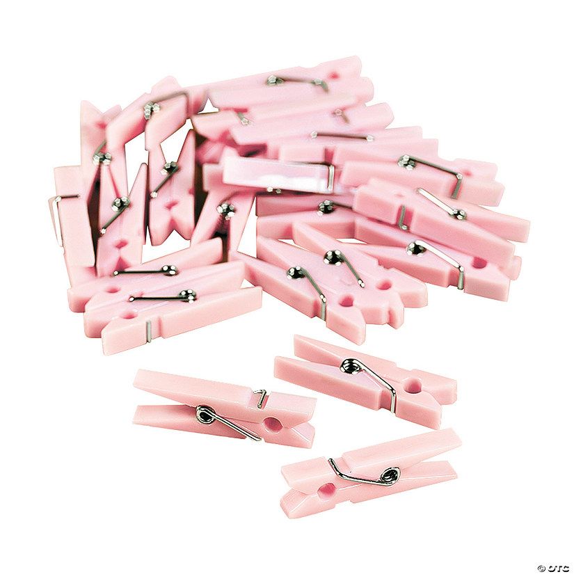 Bulk 48 Pc. Pastel Pink Mini Clothespin Party Favors | Oriental Trading Company