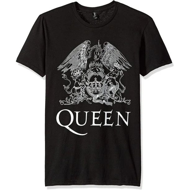 Official Queen Crest Logo Short Sleeve Black Band Graphic Tee Unisex | Walmart (US)