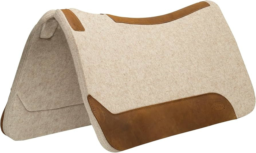 Weaver Equine 30" x 30" Contoured Wool Blend Felt Horse Saddle Pad, Shock Absorbing Western Saddl... | Amazon (US)