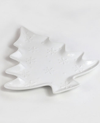 Euro Ceramica Winterfest Tree Platter - Macy's | Macy's