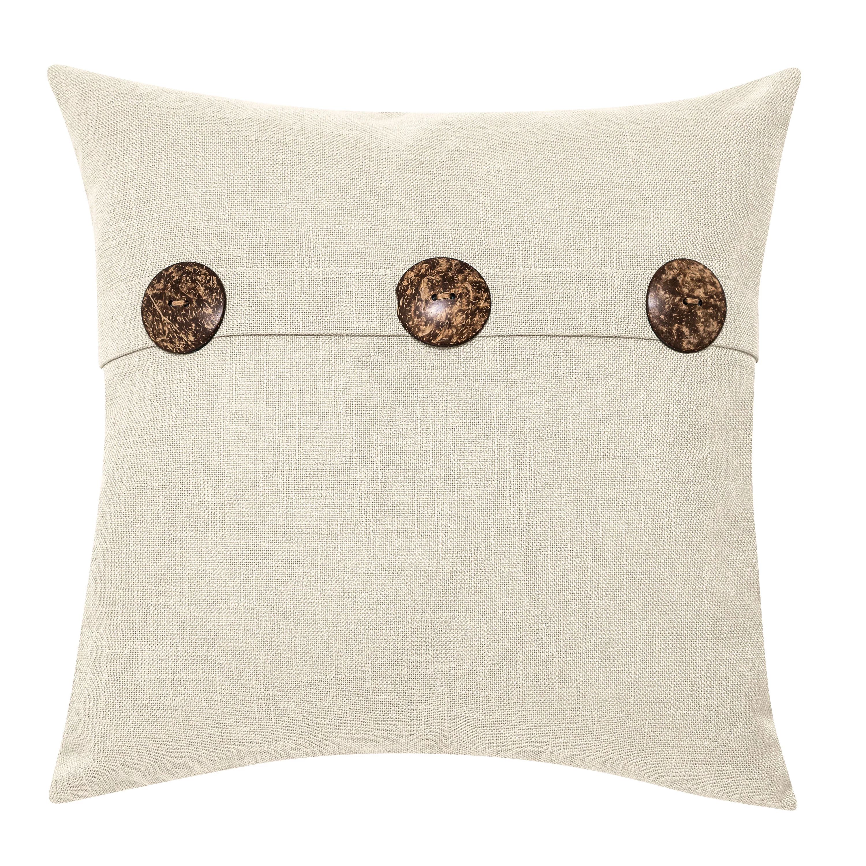 Better Homes & Gardens Feather Filled Three Button Decorative Throw Pillow, 20" x 20", Ivory | Walmart (US)