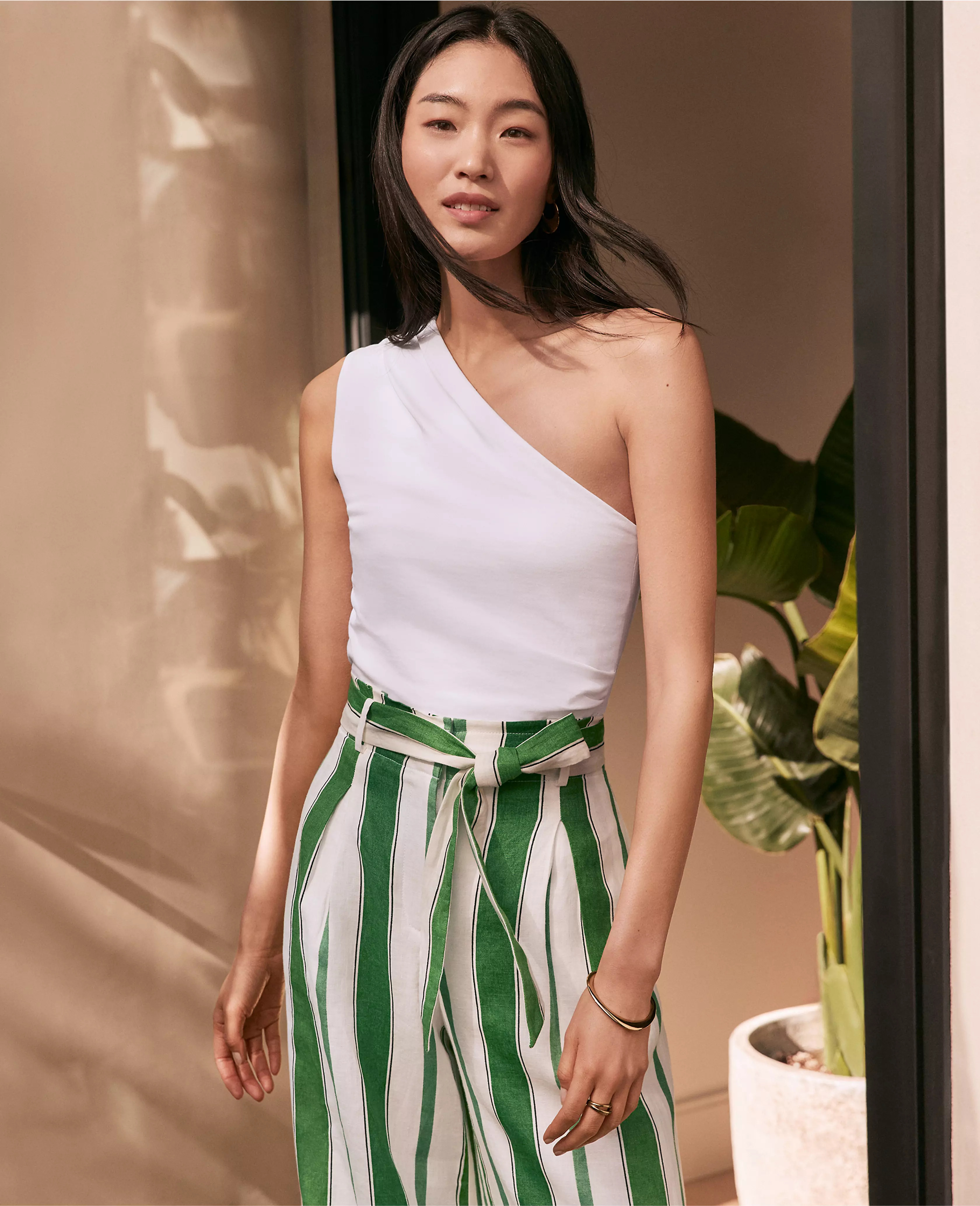 Ruched One-Shoulder Top | Ann Taylor