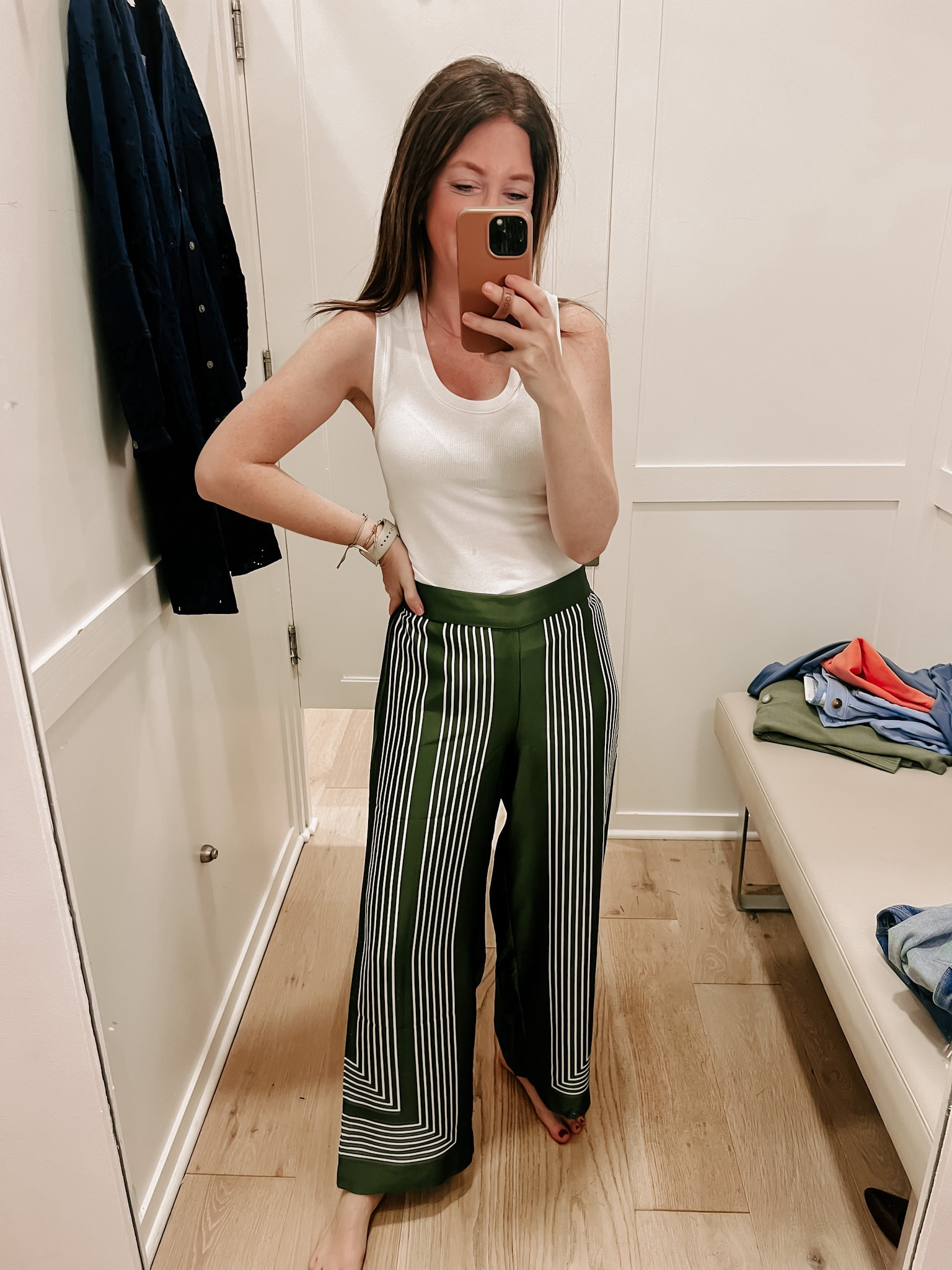 White tank top 
Basic tank 
Pull on pants
Spring trend 


#LTKSeasonal #LTKsalealert #LTKworkwear