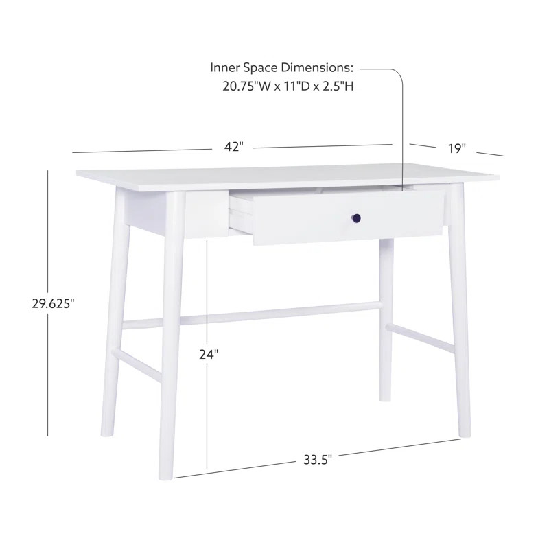 Brock Wood Midcentury Modern Desk With One drawer | Wayfair North America