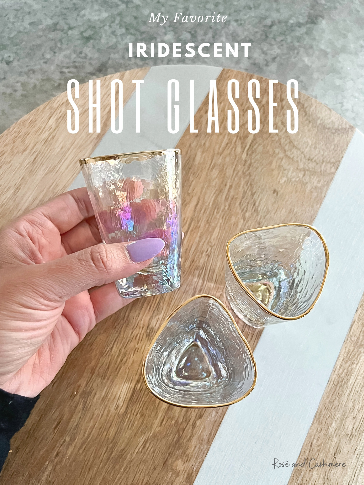 Iridescent shot glasses: set of 4
#bar

#LTKhome #LTKsalealert #LTKxAnthro