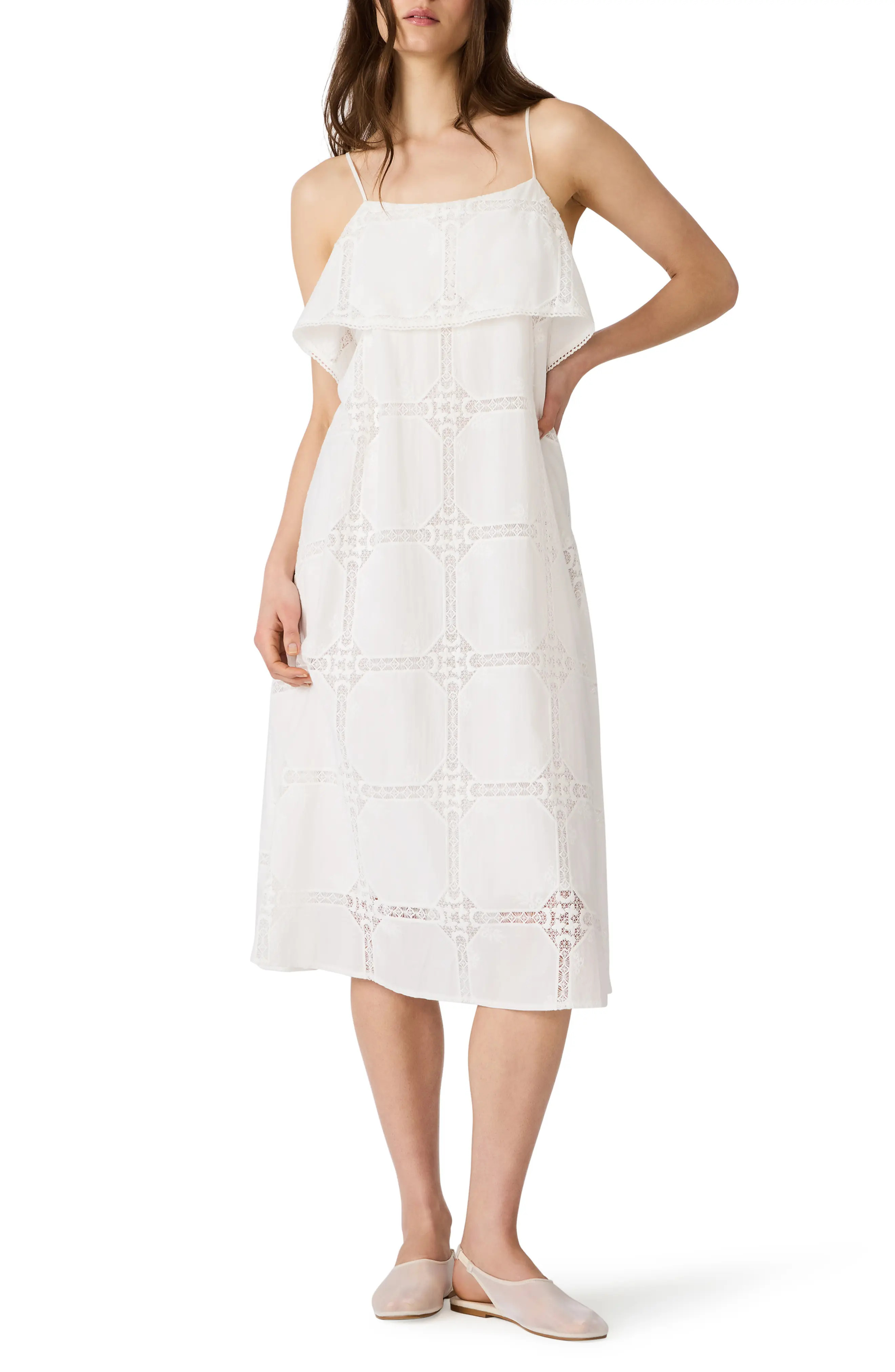 Steve Madden Flavia Lace Trim Midi Dress (Women) | Nordstrom | Nordstrom