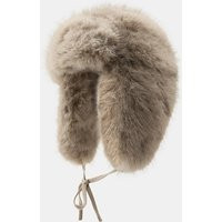 Zara - Faux Fur Aviator Hat In Beige - M - Woman | Zara UK