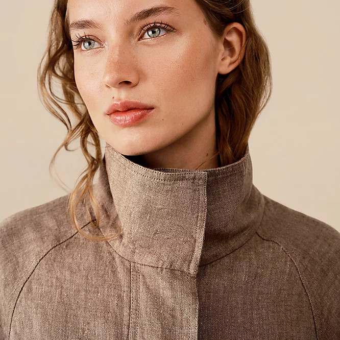 Linen Funnel Neck Jacket | Days At The Lake | The  White Company | The White Company UK & ROW