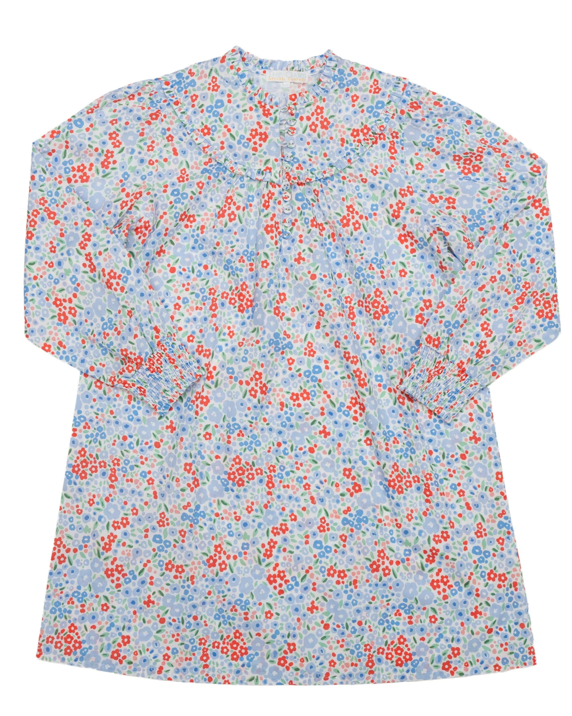 Ann Pepper Blue Red Floral Dress | The Oaks Apparel Company