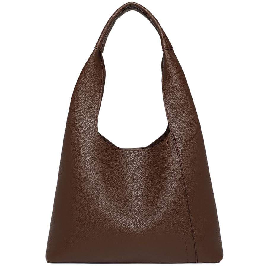 Slouchy Hobo Tote Bags for Women - Retro PU Leather Shoulder Handbag Purse Large Capacity 2pcs | Amazon (US)