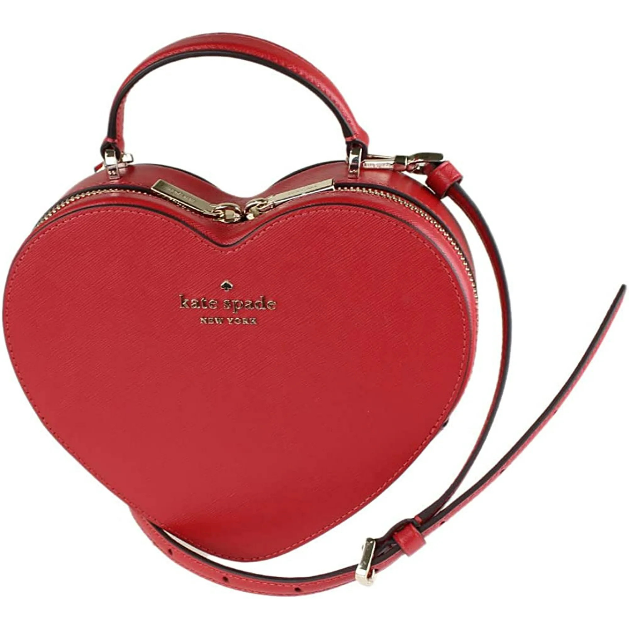 Kate Spade New York Women's Leather Heart Crossbody Handbag, Candied Cherry - Walmart.com | Walmart (US)