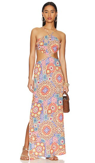 Retro Luli Cutout Maxi Dress in Multicolor | Revolve Clothing (Global)