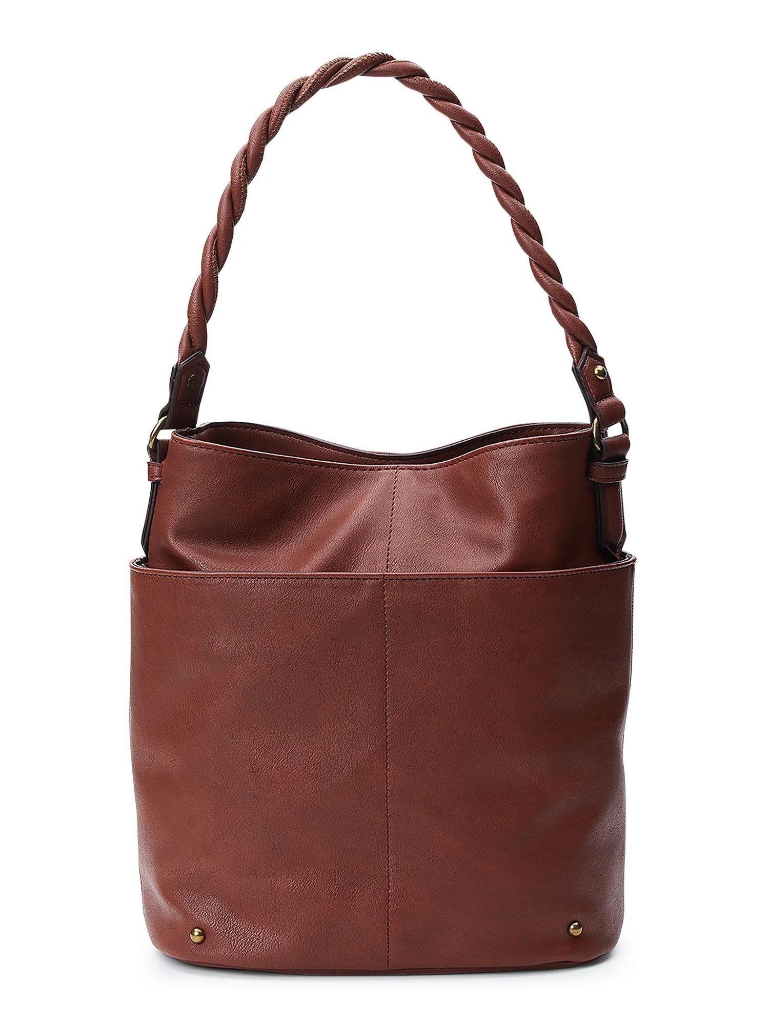 Time and Tru Women's Adam Bucket Handbag, Brown | Walmart (US)