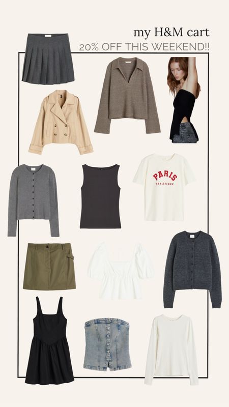 H&M current new arrival favorites! | pre-spring, cardigan, cargo skirt, trench, sale weekend

#LTKsalealert #LTKSpringSale #LTKstyletip