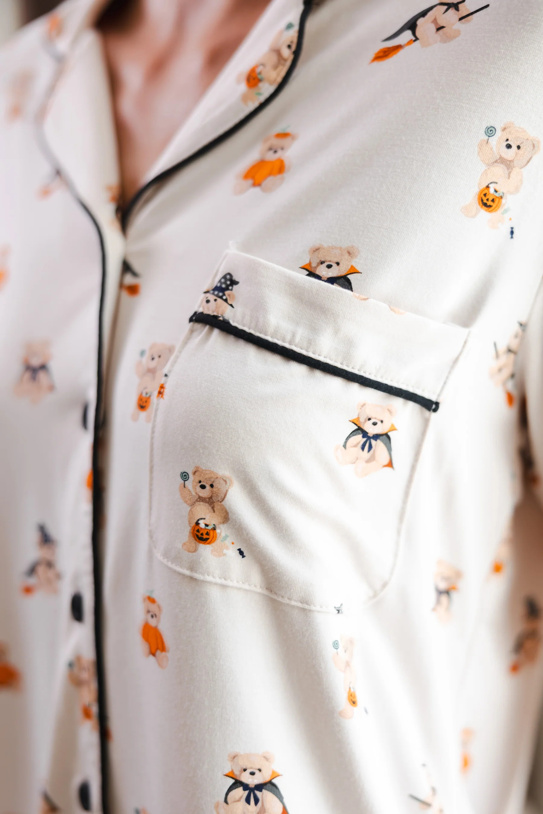 Long-Sleeved Women's Pajama Set in Halloween Teddy | Kyte Baby