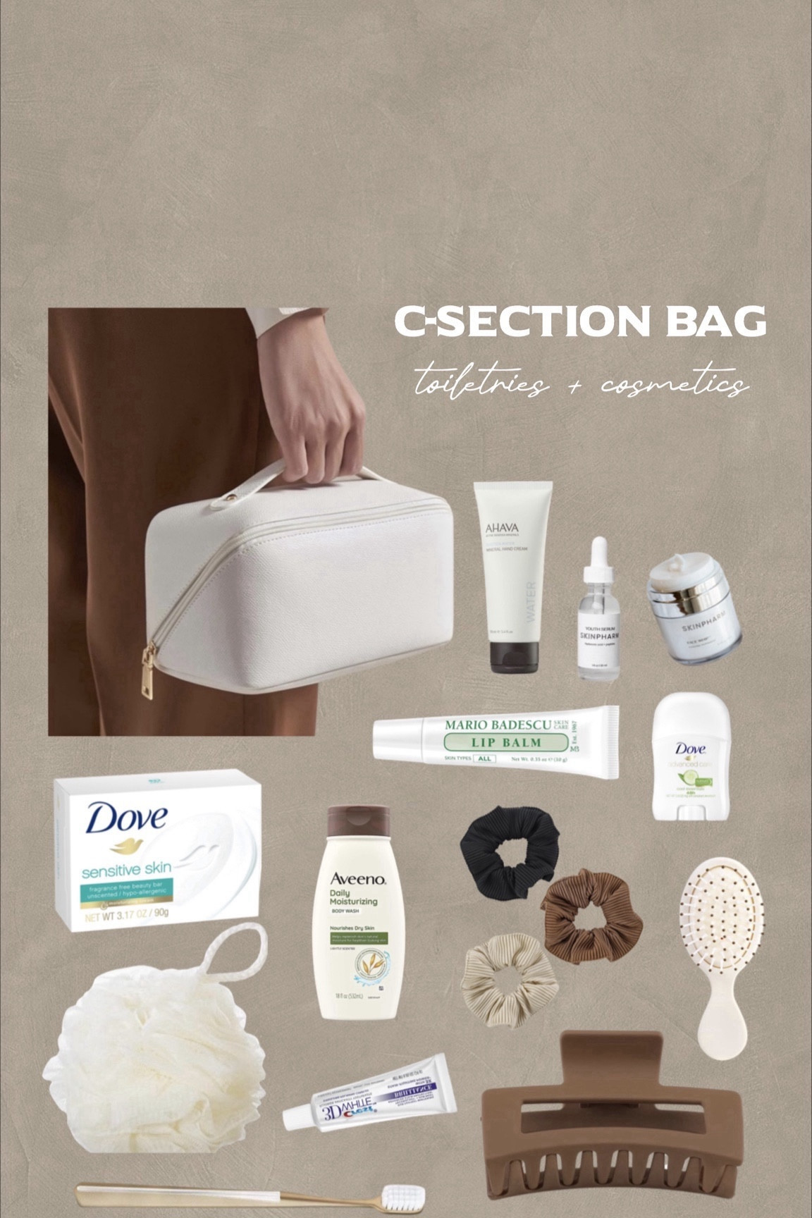 second time c-section delivery essentials for baby and momma 🕊️ (toiletry bag edition) 

see previous posts for baby bag & for momma bag. 

#LTKhospitalbag 

#LTKbaby #LTKbump