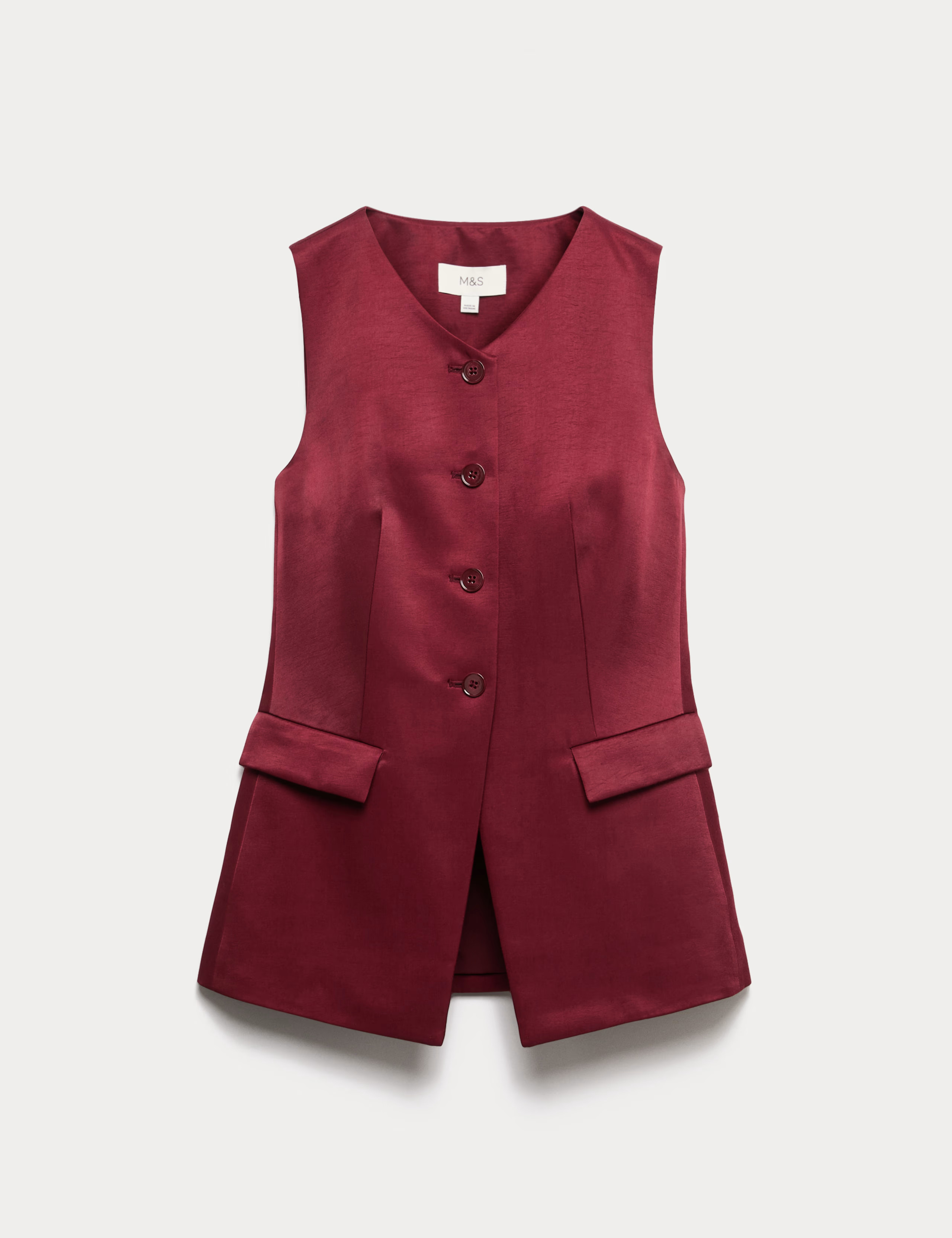 Sheen Collarless Waistcoat | M&S | M&S | Marks & Spencer (UK)