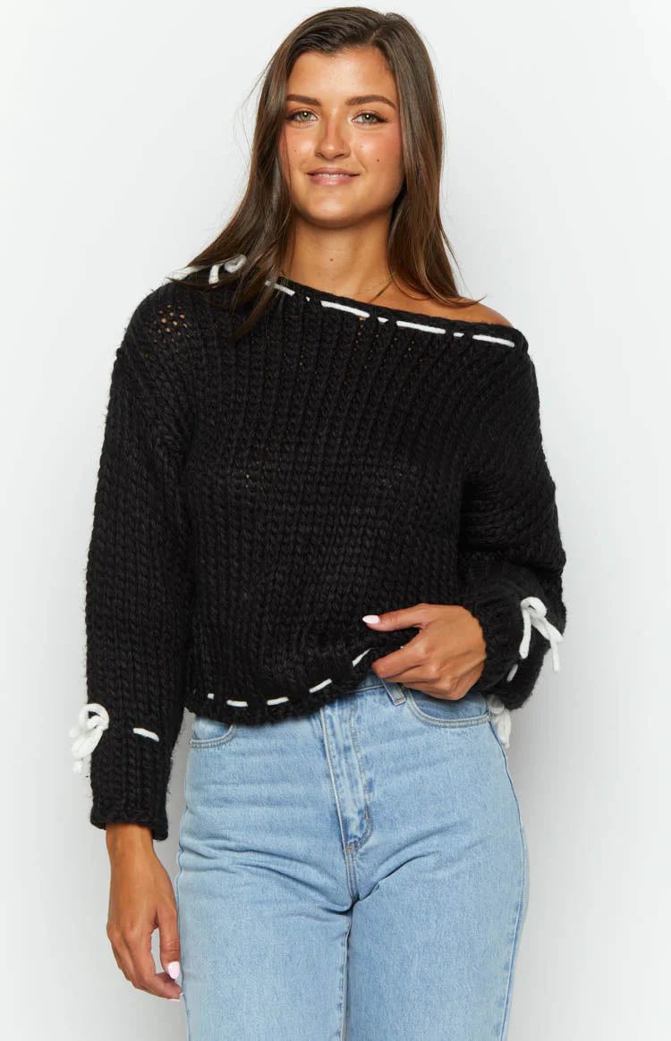 Bea Black Sweater | Beginning Boutique (US)