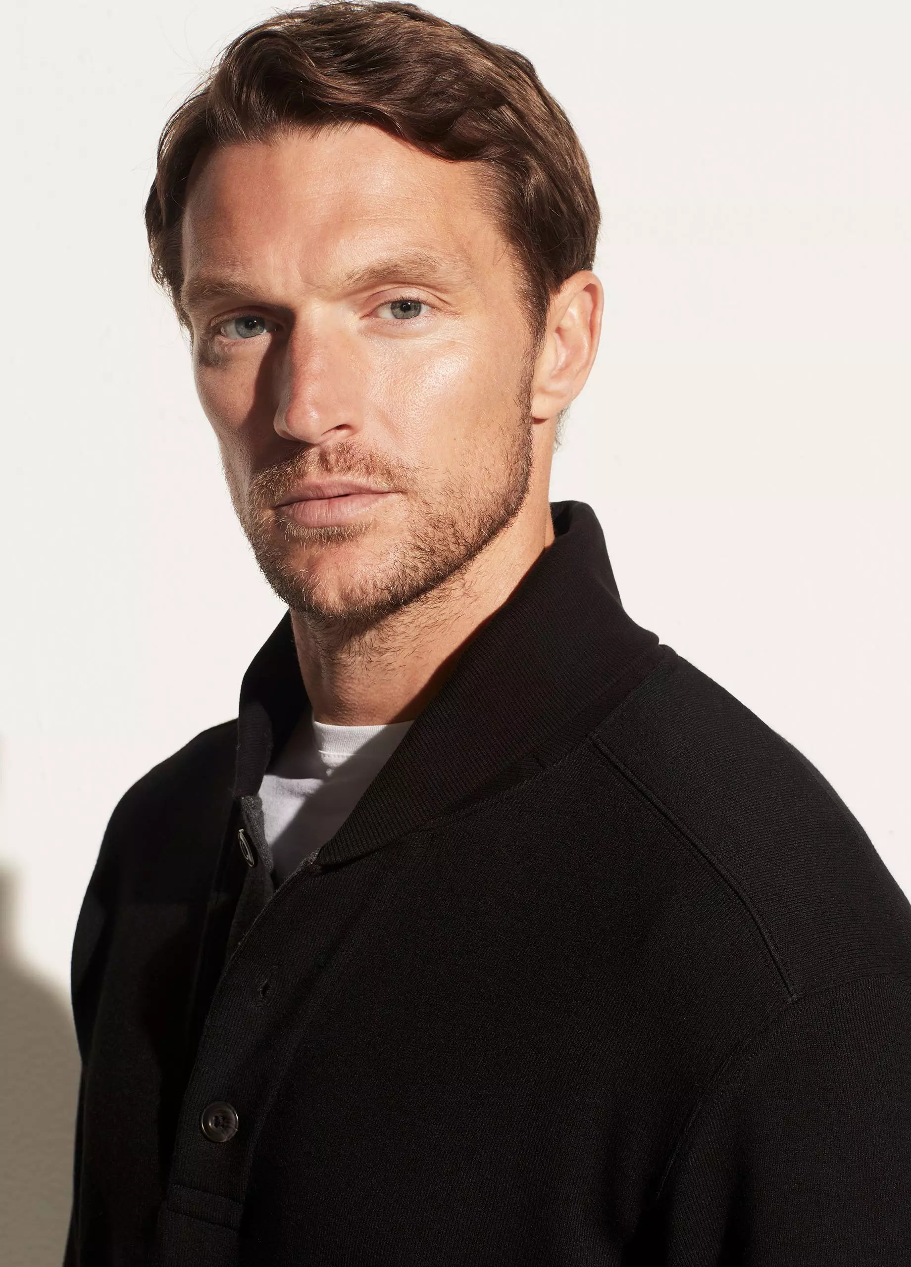 Double Knit Shawl Collar Henley | Vince LLC