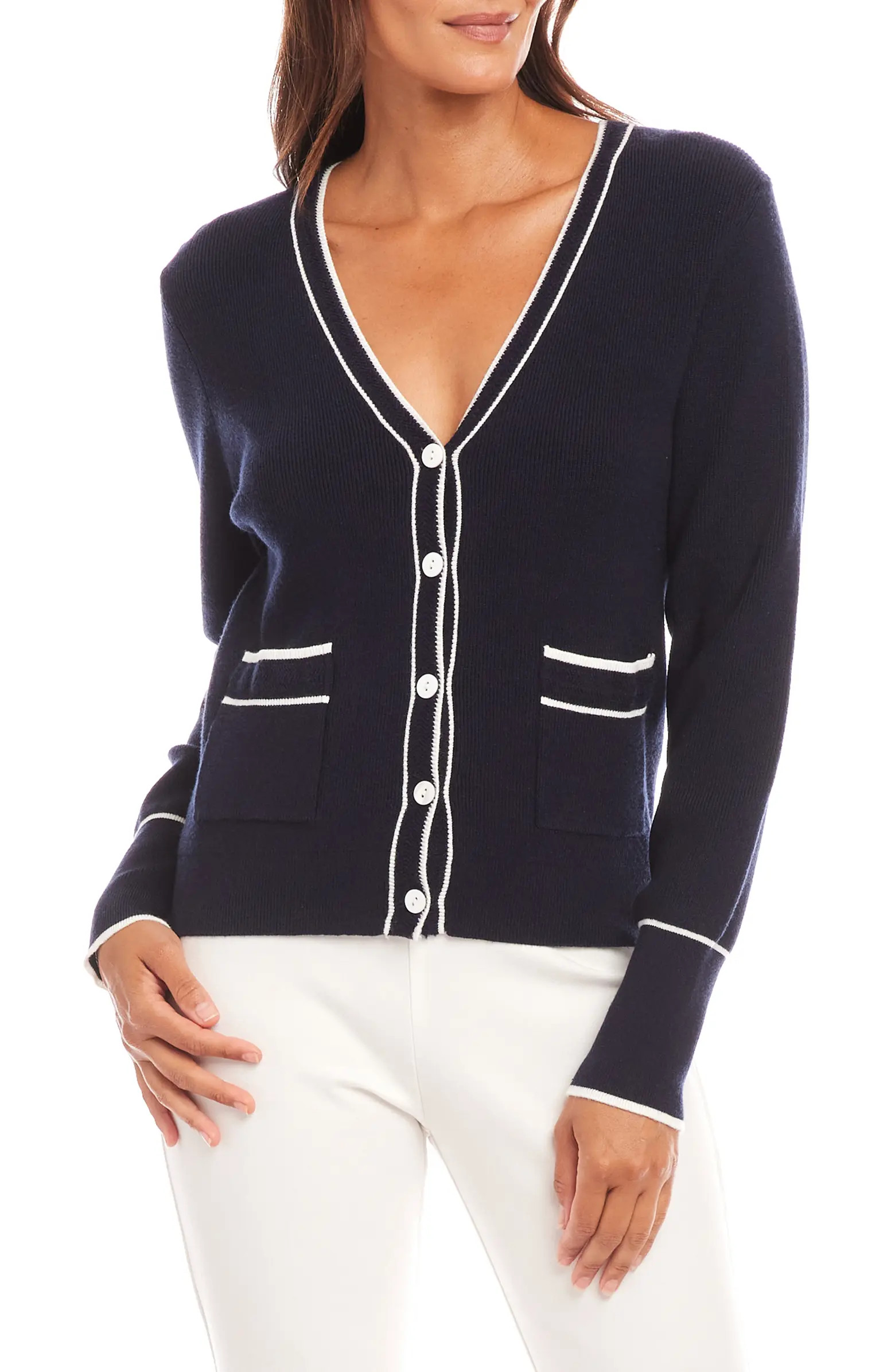 Contrast Trim Cardigan | Nordstrom
