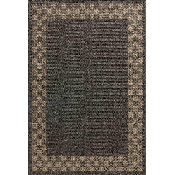 Providence PRC-01 Charcoal/Natural Checkered Outdoor Area Rug | Rugs Direct