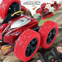 Toys Remote Control Car for Kids: Red 4WD Stunt RC Cars with 2 Rechargeable Battery - Double Slid... | Amazon (US)