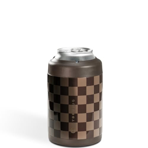 HydroJug Standard Can Cooler - 2-in-1 Insulated Can Cooler Cup - Stainless Steel Can Holder with Non-Slip Rubber Base - Screw-Top Lid - Dishwasher Safe - 12oz, Autumn Checkers | Amazon (US)