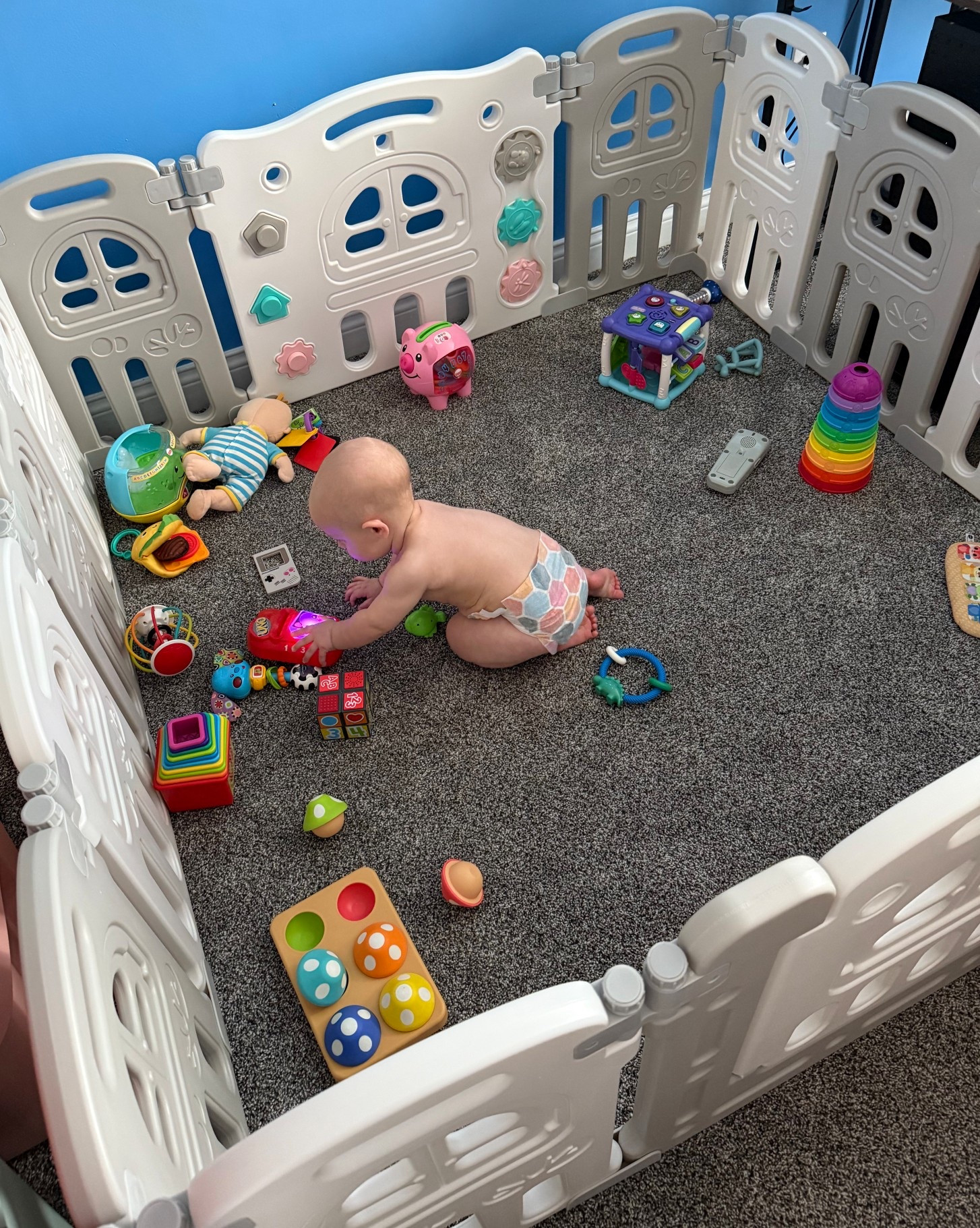 ✨ Baby play space made simple! This portable gate/fence has a built-in door and toys to keep little ones busy 🙌 Super easy to set up, and I love that you can change the shape to fit any room. Perfect for safe playtime while I get things done! 🍼💗

#LTKKids #LTKBaby #LTKFamily