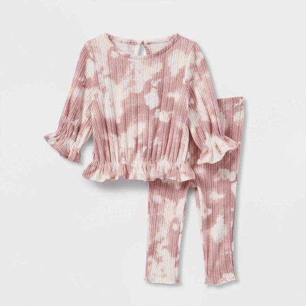 Grayson Collective Baby Girls' 2pc Tie-Dye Top & Bottom Set - Rose Pink | Target